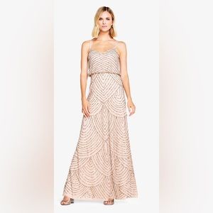 Gown - Adrianna Papell art Deco Champagne Beaded Gown